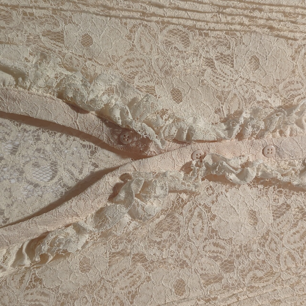 NorthStyle Cream Ruffled Buttoned Blouse - Picture 3 of 4
